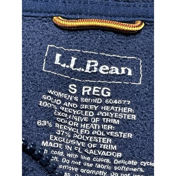 L.L. Bean Women's Navy Blu Full-Zip Flece Jacket - Size Small 19”x21” - Picture 4 of 8